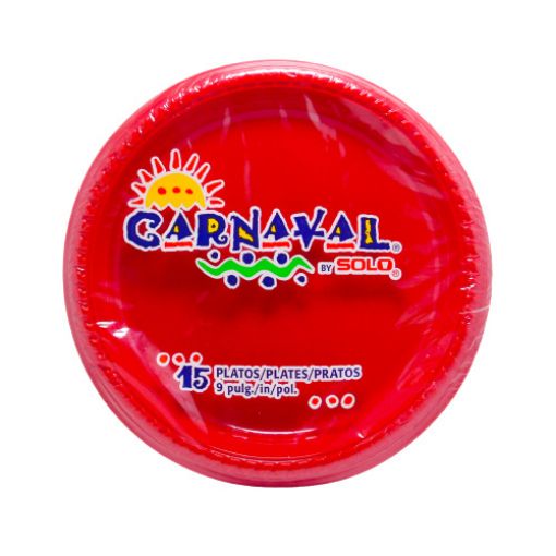 Imagen de PLATO PLASTICO 9" CARNAVAL ROJO 24/15 