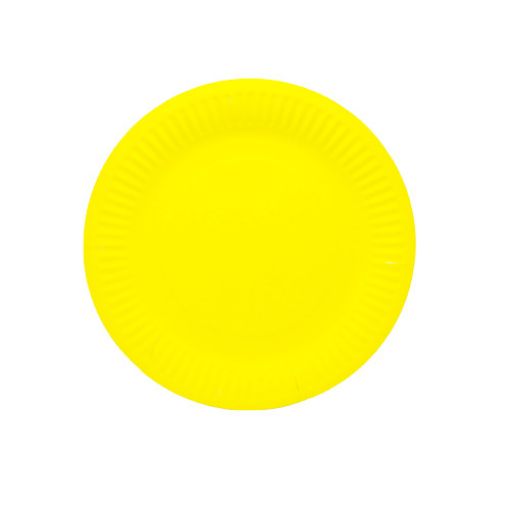 Imagen de PLATO CARTON COLORES AMARILLO 1/10 