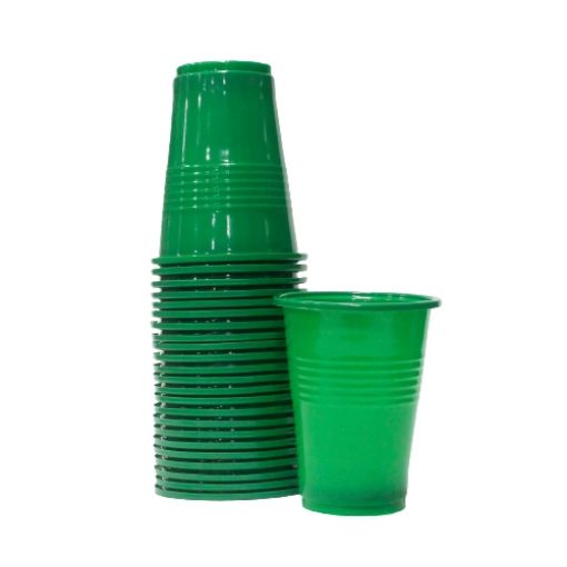 Imagen de VASO PLAST. 10 ONZAS VERDE NAVIDAD 1/25 