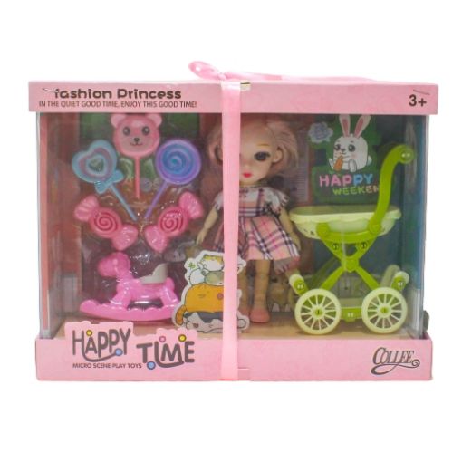 Imagen de MUÑECA HAPPY TIME BOX 4 JUGUETES R110692 