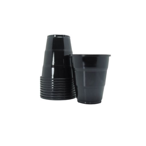 Imagen de VASO PLAST 7 OZ NEGRO 1/10 