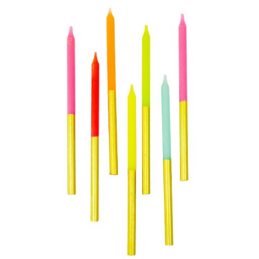 Imagen de SET VELAS MULTICOLOR + DORADO 12/1 