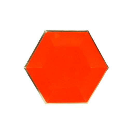 Imagen de PLATO CARTON 7" HEXAGONAL ROJO 1/6 