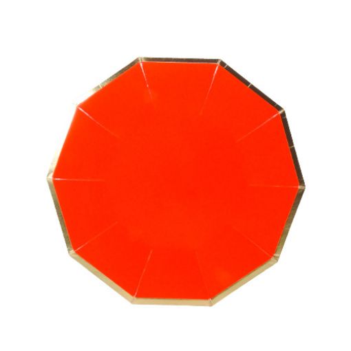 Imagen de PLATO CARTON 9" DECAGONAL ROJO 1/6 