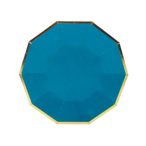 Imagen de PLATO CARTON 9" DECAGONAL AQUAMARINE 1/6 