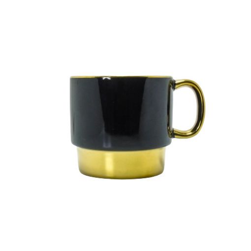 Imagen de TAZA NEGRO CON DORADO 12 ONZ 