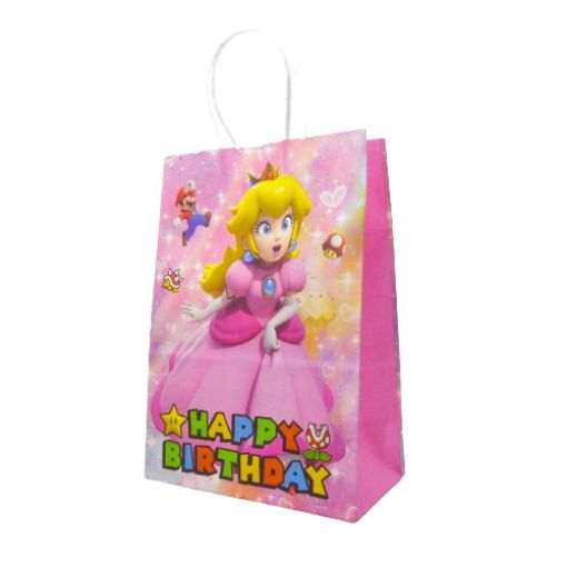 Imagen de BOLSA PAPEL 15X21X8CM MARIO PEACH 12/1 