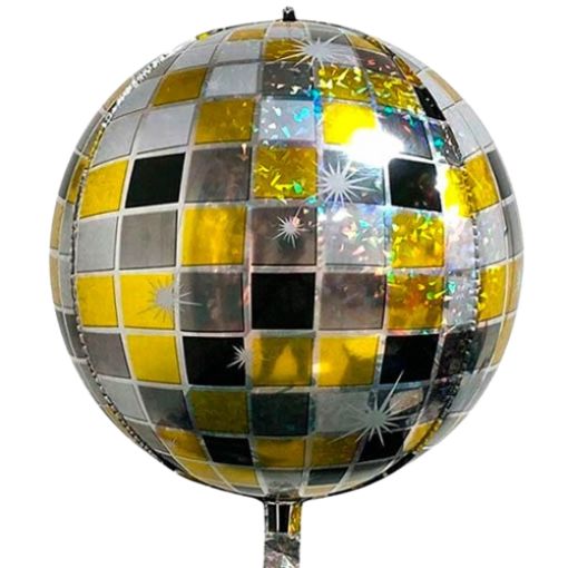 Imagen de GLOBO ORBZ DISCO PLATA/DORADO 20"