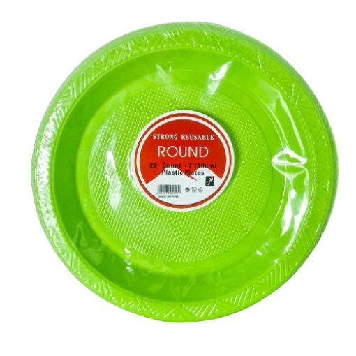 Imagen de PLATO PLASTICO 7" COLOR VERDE MANZANA 1/20