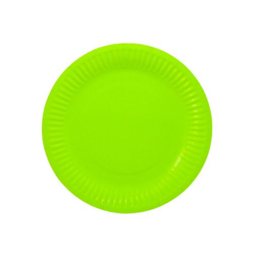 Imagen de PLATO CARTON COLORES VERDE MANZANA 1/10 