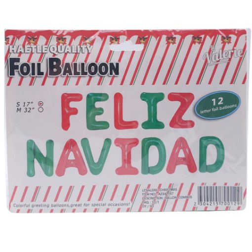 Imagen de GLOBO METALICO 17 FELIZ NAVIDAD 