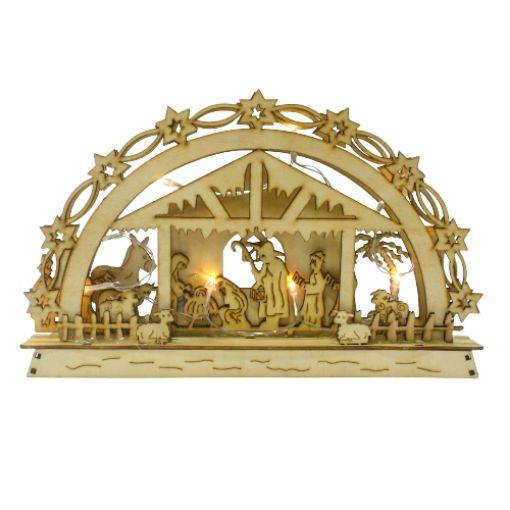 Imagen de NACIMIENTO EN MADERA CON LUZ LED 18X31CM 1/1 