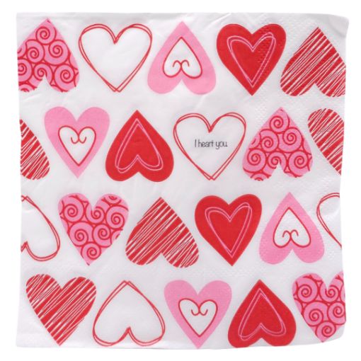 Imagen de SERVILLETA SAN VALENTIN 33X33CM 1/20