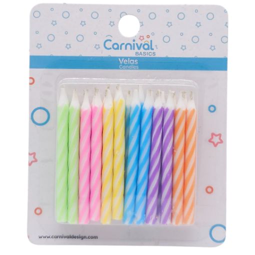 Imagen de VELA CERA CLASICA MULTICOLOR 1/24 