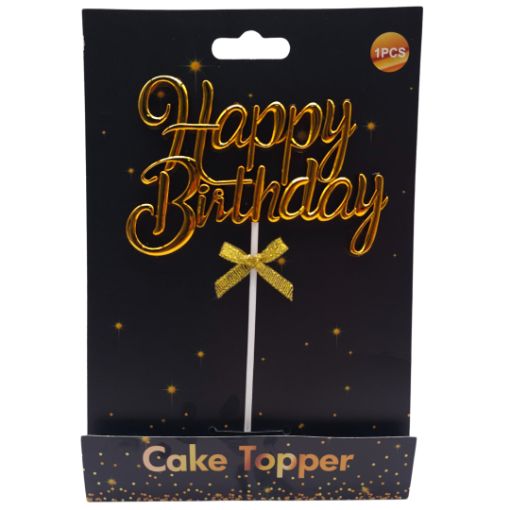 Imagen de CAKE TOPPER HAPPY BIRTHDAY DORADO