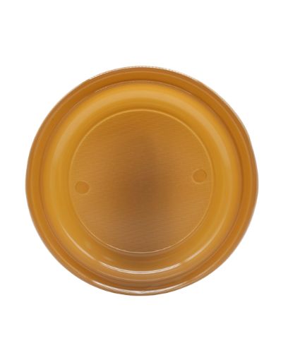 Imagen de PLATO PLASTICO 9" DORADO 1/8