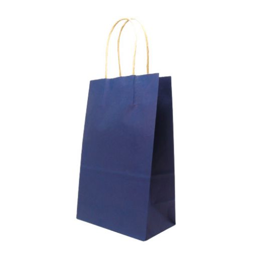 Imagen de BOLSA PAPEL 15X21X8CM AZUL NAVY 12/1 .**