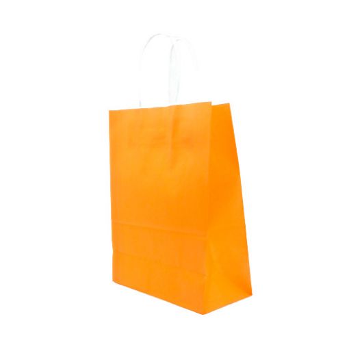 Imagen de BOLSA PAPEL 15X21X8CM NARANJA 12/1 .**
