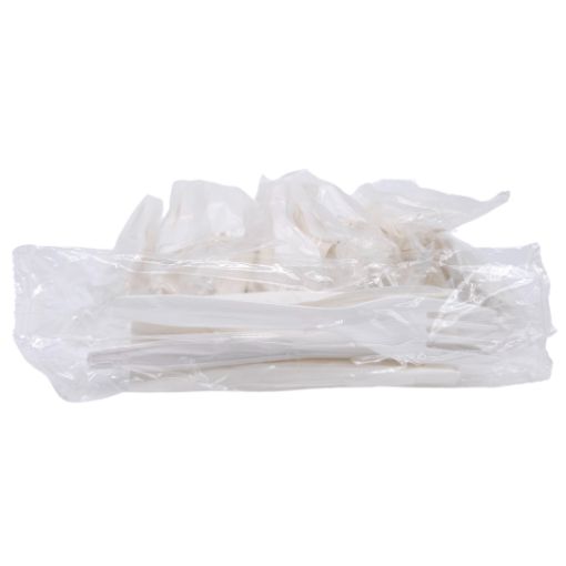 Imagen de TENEDOR/CUCHILLO Y SERVILLETA BLANCO 5/100 **