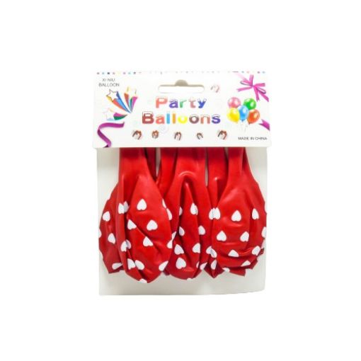 Imagen de VEJIGA ROJA CORAZON BLANCO 12" 1/6 .**