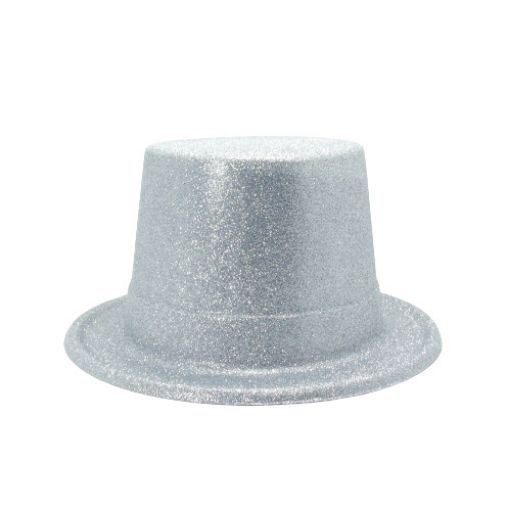 Imagen de SOMBRERO BRILLO ESCARCHA PLATA **