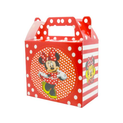 Imagen de CAJITA CARTON 12.5X11X6.5 CM MINNIE ROJA 1/10.**