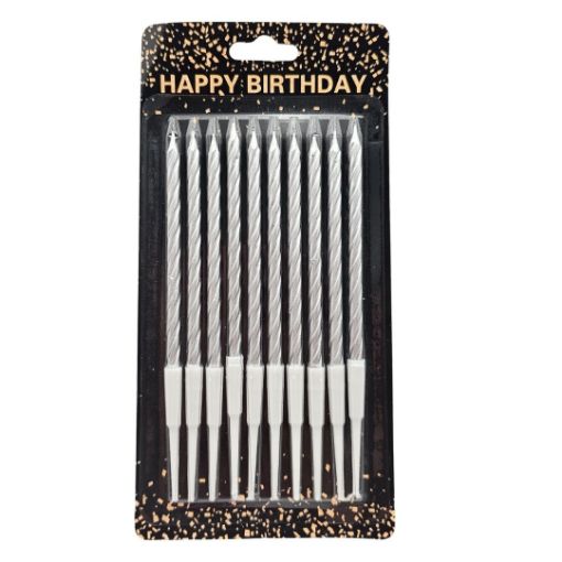 Imagen de VELA CERA LARGA 13.5CM PLATA 1/10 **