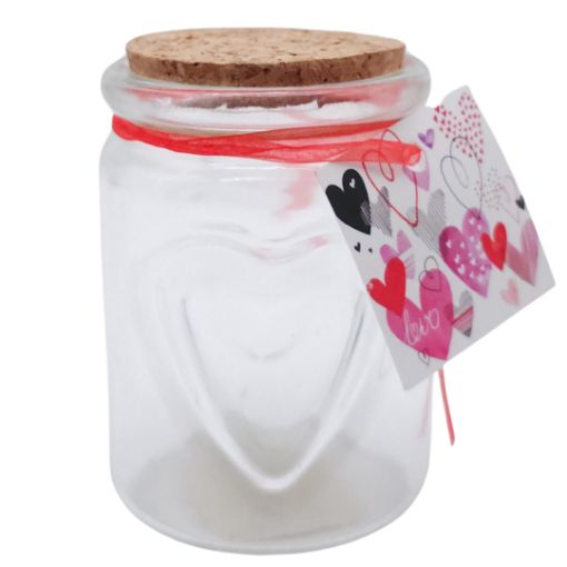 Imagen de FRASCO VIDRIO CORAZON C/CORCHO 6.5X9.5CM**