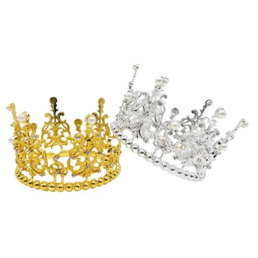 Imagen de CORONA PLASTICA DORADA/PLATA**