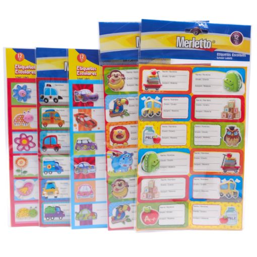 Imagen de ETIQUETAS ESCOLARES MERLETTO 1/12 **