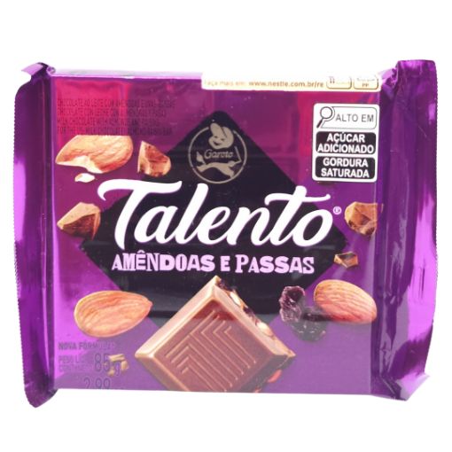Imagen de GAROTO TALENTO ALMENDRA PASAS 1/12 85GR**