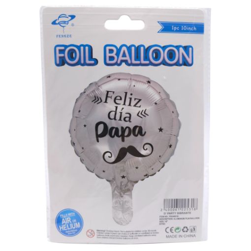 Imagen de GLOBO FELIZ DIA PAPA PLATA 10 PULGADAS**