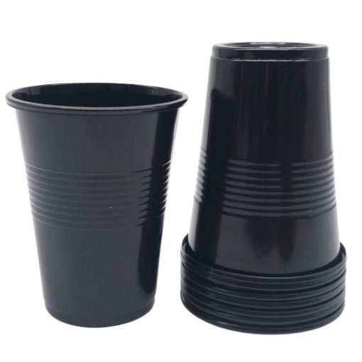 Imagen de VASO PLASTICO 9OZ NEGRO 1/8.**