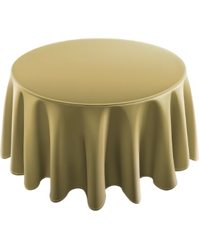 Imagen de MANTEL REDONDO DORADO 2.13M**