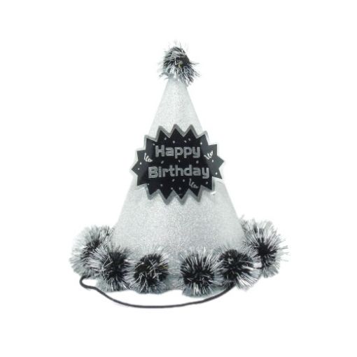 Imagen de GORRO PICO CUMPLEAÑERO PLATA 1/1 .***