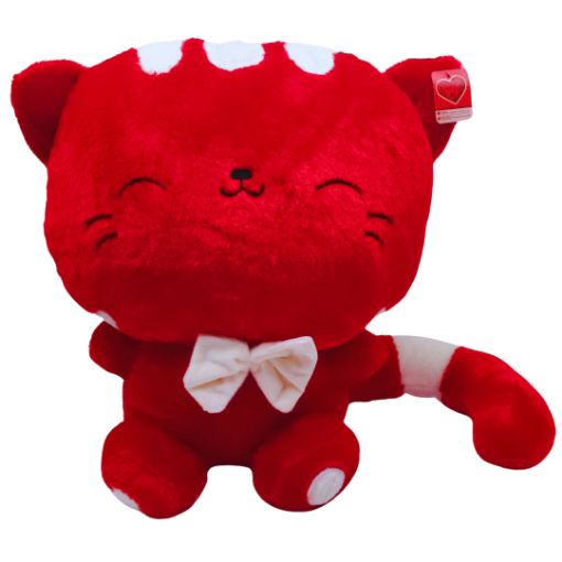 Imagen de PELUCHE GATO BLANCO/ ROJO 39CM 1/1 ***