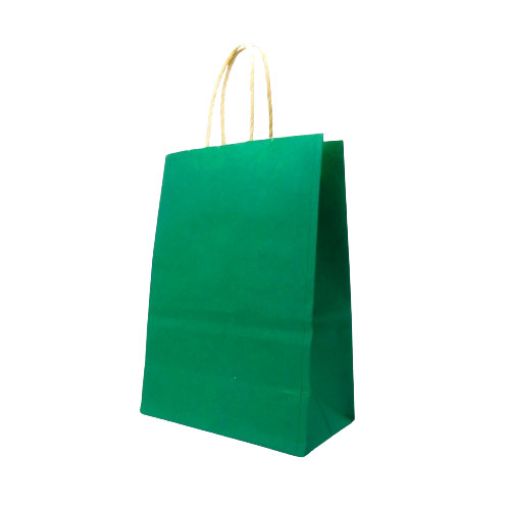 Imagen de BOLSA PAPEL 15X21X8CM VERDE NAVIDAD 12/1 .***