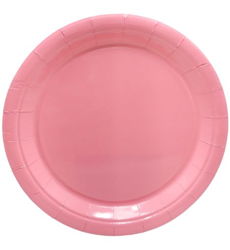 Imagen de PLATO CARTON COLORES ROSA BEBÉ 1/10 