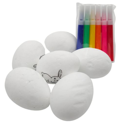 Imagen de HUEVOS PARA PINTAR CON MARCADOR 1/6 