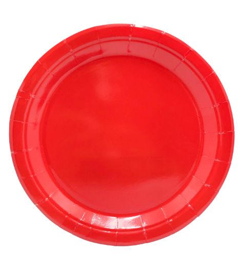 Imagen de PLATO CARTON COLORES ROJO 1/10 