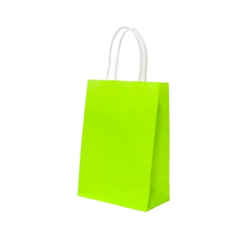 Imagen de BOLSA PAPEL 15X21X8CM VERDE MANZANA 12/1